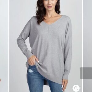 Dreamers Gray Put It In Neutral Long Sleeve Top